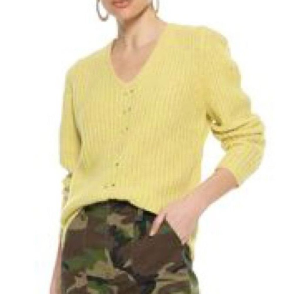 NWT  Anine Bing Sweater, Sunny Ribbed Alpaca-blend Sweater Lime Green (Yellow)